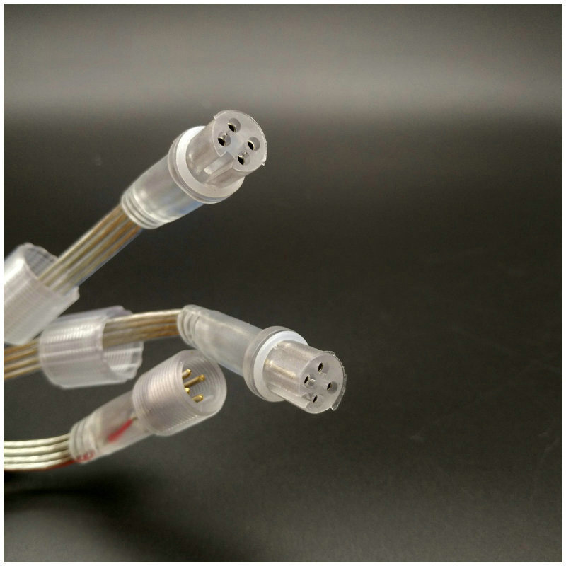 4PIN 1to2 Transparent Waterproof Male And Female Plug Connector 4PIN 1to2 Transparent Waterproof Male And Female Plug Connector